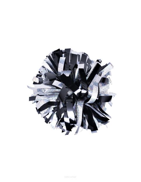 Pompon Holographic MIX SILVER&METALLIC BLACK srebrno-czarny 35 cm (6