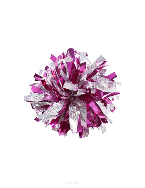 Pompon Holographic MIX SILVER&METALLIC FUCHSIA PINK srebrno-fuksjowy 35 cm (6
