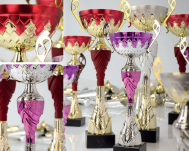 Puchar metalowy złoto-burgundowy 36,5cm 7256GE - 2