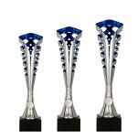 Puchar plastikowy srebrno-niebieski 35,5cm 9233C - 2