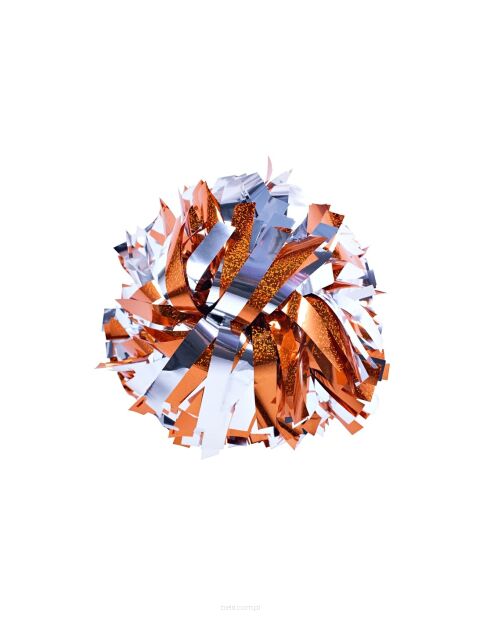 Pompon Holographic MIX ORANGE&METALLIC SILVER pomarańczowo-srebrny 35 cm (6