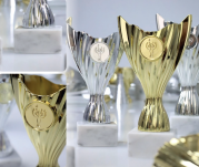 Puchar plastikowy srebrny 21cm 8386SA - 2