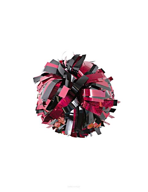 Pompon Holographic MIX RED&METALLIC BLACK czerwono-czarny 35 cm (6