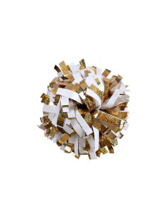Pompon Holographic MIX GOLD&METALLIC WHITE złoto-biały 35 cm (6")