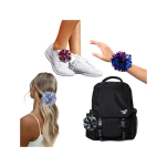 Mini pompon z haczykiem niebiesko-czerwony - 2