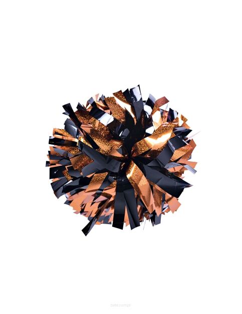 Pompon Holographic MIX ORANGE&METALLIC BLACK pomarańczowo-czarny 35 cm (6