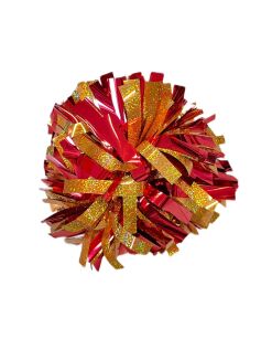 Pompon Holographic MIX GOLD&METALLIC RED złoto-czerwony 35 cm (6")