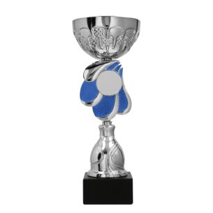 Puchar metalowy srebrno-niebieski 19cm 9322I