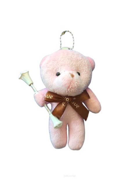 Pluszowy miś różowy z pałeczką